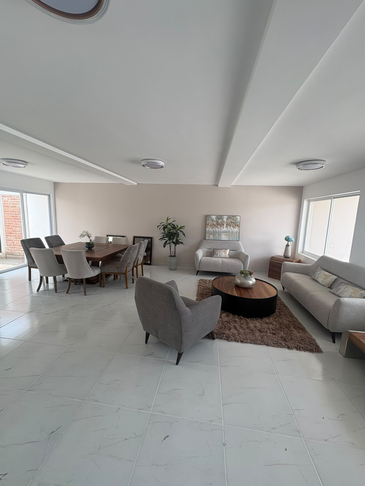 Sala amplia con acceso al patio
